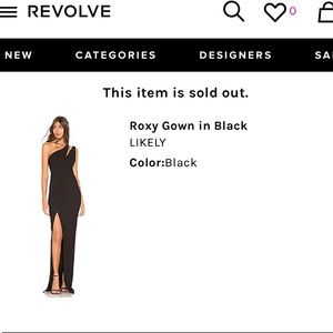 Beautiful Black Gown. Floor Length. Revolve. LIKELY Roxy Gown in Black.